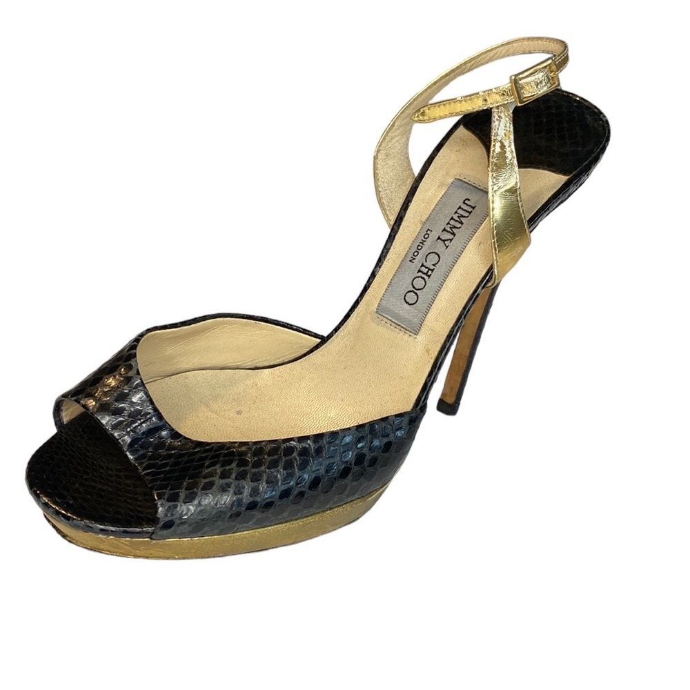 Jimmy Choo Snakeskin Slingback Stiletto Pumps EU 38.5